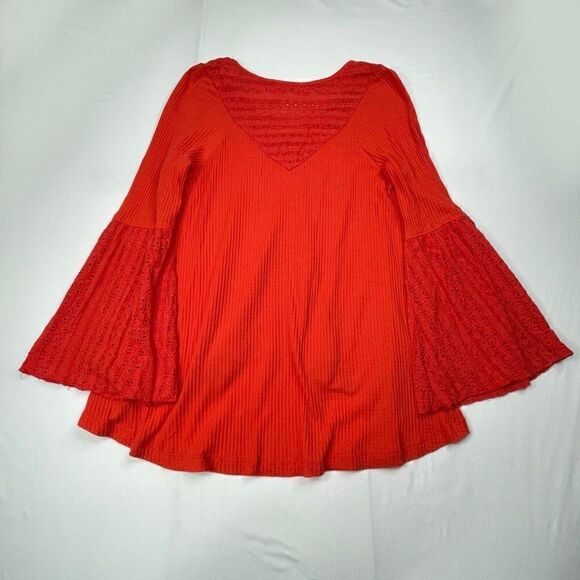 Free People Parisian Nights Eyelet Top Vermillion - Picture 3 of 12
